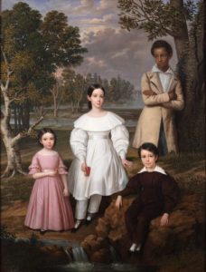 A group of children in a painting