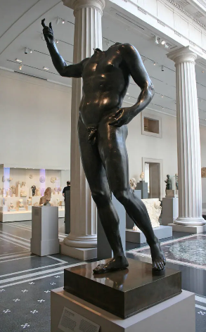 The bronze statue, allegedly of the Roman emperor Septimius Severus, confiscated from the Met