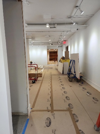 A construction image of our new gallery space