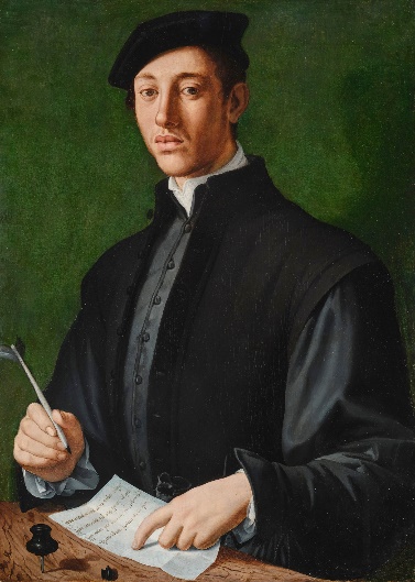 Portrait of Young Man with a Quill and a Sheet of Paper by Agnolo Bronzino