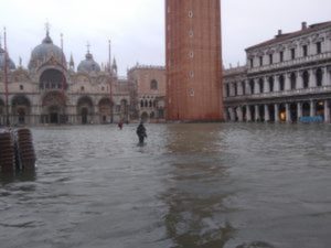 Flooded area in Venice