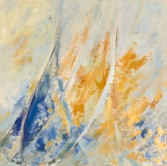 A painting of a blue and yellow colorDescription automatically generated with medium confidence