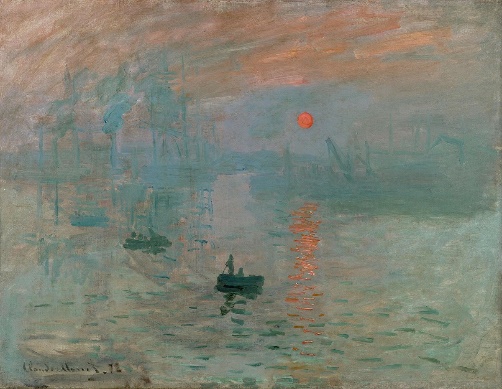 A painting of boats on a riverDescription automatically generated