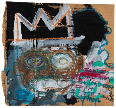 A Untitled (Self-Portrait or Crown Face II), one of the Orlando Basquiat forgeries (photo: Orlando Museum of Art)